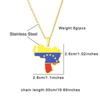 Ethnic Style Map Flag 201 Stainless Steel 304 Stainless Steel Enamel Plating None 18K Gold Plated Unisex Pendant Necklace main image 3