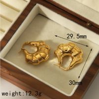 1 Pair IG Style Vintage Style Classic Style Solid Color 304 Stainless Steel 18K Gold Plated Earrings main image 2