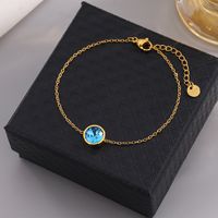 304 Stainless Steel 18K Gold Plated IG Style Modern Style Classic Style Plating Inlay Round Multicolor Artificial Rhinestones Bracelets main image 5