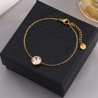 304 Stainless Steel 18K Gold Plated IG Style Modern Style Classic Style Plating Inlay Round Multicolor Artificial Rhinestones Bracelets main image 8
