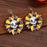 1 Pair Vacation Flower Plating Arylic Gold Plated Drop Earrings sku image 1