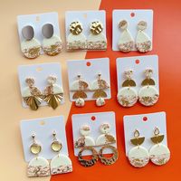 1 Pair IG Style Modern Style Classic Style Irregular Camouflage Plating Alloy Soft Clay Drop Earrings main image 1