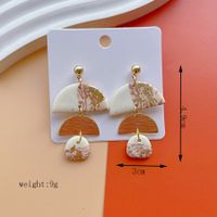 1 Pair IG Style Modern Style Classic Style Irregular Camouflage Plating Alloy Soft Clay Drop Earrings sku image 6