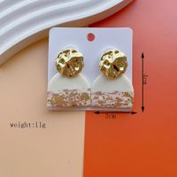 1 Pair IG Style Modern Style Classic Style Irregular Camouflage Plating Alloy Soft Clay Drop Earrings sku image 2