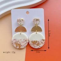 1 Pair IG Style Modern Style Classic Style Irregular Camouflage Plating Alloy Soft Clay Drop Earrings sku image 7