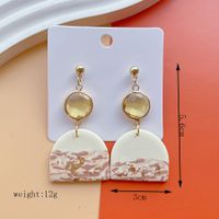 1 Pair IG Style Modern Style Classic Style Irregular Camouflage Plating Alloy Soft Clay Drop Earrings sku image 9