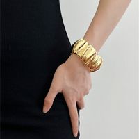 Retro Exaggerated Oversized Irregular Waves Alloy Copper Polishing Plating Women's Bangle main image 7