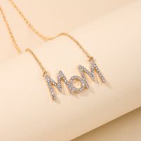 Wholesale Jewelry Basic Modern Style Classic Style Letter Alloy Rhinestones Hollow Out Inlay Pendant Necklace main image 3