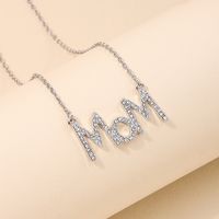 Wholesale Jewelry Basic Modern Style Classic Style Letter Alloy Rhinestones Hollow Out Inlay Pendant Necklace main image 5