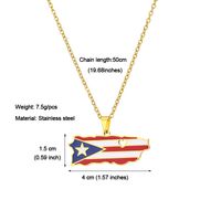 Ethnic Style Modern Style Classic Style Map 201 Stainless Steel 304 Stainless Steel Enamel Plating 18K Gold Plated Unisex Pendant Necklace main image 2