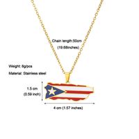 Ethnic Style Modern Style Classic Style Map 201 Stainless Steel 304 Stainless Steel Enamel Plating 18K Gold Plated Unisex Pendant Necklace main image 3