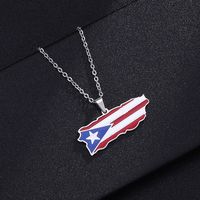 Ethnic Style Modern Style Classic Style Map 201 Stainless Steel 304 Stainless Steel Enamel Plating 18K Gold Plated Unisex Pendant Necklace main image 5