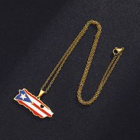 Ethnic Style Modern Style Classic Style Map 201 Stainless Steel 304 Stainless Steel Enamel Plating 18K Gold Plated Unisex Pendant Necklace main image 8