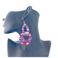 1 Pair Novelty Modern Style Camouflage Irregular American Flag Plating Alloy Soft Clay Drop Earrings main image 5