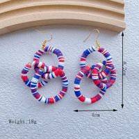 1 Pair Novelty Modern Style Camouflage Irregular American Flag Plating Alloy Soft Clay Drop Earrings sku image 1