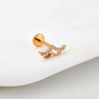 1 Piece Lip Rings Classic Style Deer Titanium Alloy Hollow Out Zircon Gold Plated Lip Rings Ear Cartilage Rings & Studs sku image 8