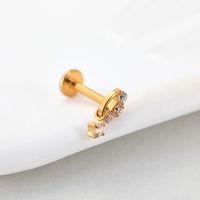 1 Piece Lip Rings Classic Style Deer Titanium Alloy Hollow Out Zircon Gold Plated Lip Rings Ear Cartilage Rings & Studs sku image 6