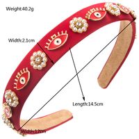 Women's Casual Modern Style Classic Style Devil's Eye Alloy Cloth Inlay Rhinestones Hair Band main image 2