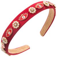 Women's Casual Modern Style Classic Style Devil's Eye Alloy Cloth Inlay Rhinestones Hair Band main image 5