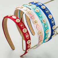 Women's Casual Modern Style Classic Style Devil's Eye Alloy Cloth Inlay Rhinestones Hair Band main image 1