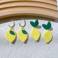 1 Pair Cartoon Style Cute Sweet Lemon Alloy Soft Clay Drop Earrings main image 1