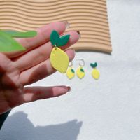 1 Pair Cartoon Style Cute Sweet Lemon Alloy Soft Clay Drop Earrings main image 4