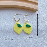 1 Pair Cartoon Style Cute Sweet Lemon Alloy Soft Clay Drop Earrings sku image 1