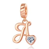 Ornament Letter Pendant S925 White Copper Rose Gold Necklace Pendant Diy Bracelet Charm Cross-Border Hot Sale Accessories sku image 1