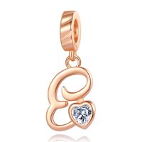 Ornament Letter Pendant S925 White Copper Rose Gold Necklace Pendant Diy Bracelet Charm Cross-Border Hot Sale Accessories sku image 5