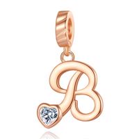 Ornament Letter Pendant S925 White Copper Rose Gold Necklace Pendant Diy Bracelet Charm Cross-Border Hot Sale Accessories sku image 2
