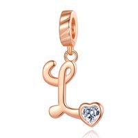 Ornament Letter Pendant S925 White Copper Rose Gold Necklace Pendant Diy Bracelet Charm Cross-Border Hot Sale Accessories sku image 12