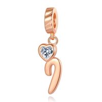 Ornament Letter Pendant S925 White Copper Rose Gold Necklace Pendant Diy Bracelet Charm Cross-Border Hot Sale Accessories sku image 9