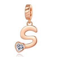 Ornament Letter Pendant S925 White Copper Rose Gold Necklace Pendant Diy Bracelet Charm Cross-Border Hot Sale Accessories sku image 18