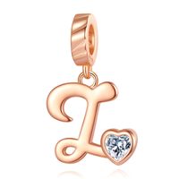 Ornament Letter Pendant S925 White Copper Rose Gold Necklace Pendant Diy Bracelet Charm Cross-Border Hot Sale Accessories sku image 25