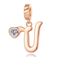 Ornament Letter Pendant S925 White Copper Rose Gold Necklace Pendant Diy Bracelet Charm Cross-Border Hot Sale Accessories sku image 21