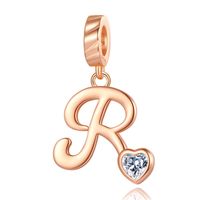 Ornament Letter Pendant S925 White Copper Rose Gold Necklace Pendant Diy Bracelet Charm Cross-Border Hot Sale Accessories sku image 17