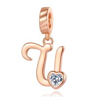 Ornament Letter Pendant S925 White Copper Rose Gold Necklace Pendant Diy Bracelet Charm Cross-Border Hot Sale Accessories sku image 20