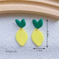 1 Pair Cartoon Style Cute Sweet Lemon Alloy Soft Clay Drop Earrings sku image 2