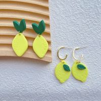 1 Pair Cartoon Style Cute Sweet Lemon Alloy Soft Clay Drop Earrings main image 5