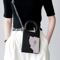 Women's Medium Pu Leather Color Block Flower Streetwear Magnetic Buckle Crossbody Bag main image 7