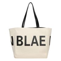 Women's Large Canvas Letter Basic Classic Style Open Tote Bag main image 4