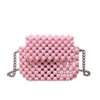 Women's Mini Arylic Multicolor Cute Beading Flip Cover Crossbody Bag sku image 4