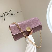 Women's Medium Pu Leather Solid Color Crocodile Elegant Vintage Style Square Flip Cover Baguette Bag main image 2