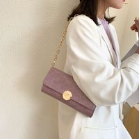 Women's Medium Pu Leather Solid Color Crocodile Elegant Vintage Style Square Flip Cover Baguette Bag main image 5