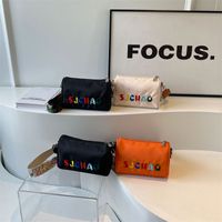 Women's Small Canvas Letter Solid Color Classic Style Streetwear Zipper Crossbody Bag main image 1