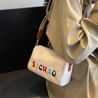Women's Small Canvas Letter Solid Color Classic Style Streetwear Zipper Crossbody Bag main image 4