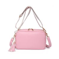 Femmes Petit Faux Cuir Couleur Unie Style Vintage Style Classique Fermeture Éclair Sac Carré main image 3