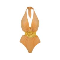 Women's Solid Color Hollow Out One-pieces Swimwear main image 2