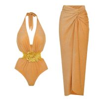 Women's Solid Color Hollow Out One-pieces Swimwear main image 5