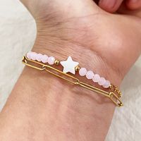 Style IG Décontractée Style Simple Star Coquille Acier Au Titane Perlé Couches Femmes Bracelets sku image 2